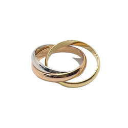 Bague Alliance CARTIER "Trinity" en or blanc, or jaune et or rose - Castafiore