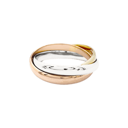 Bague Alliance CARTIER "Trinity" en or blanc, or jaune et or rose - Castafiore