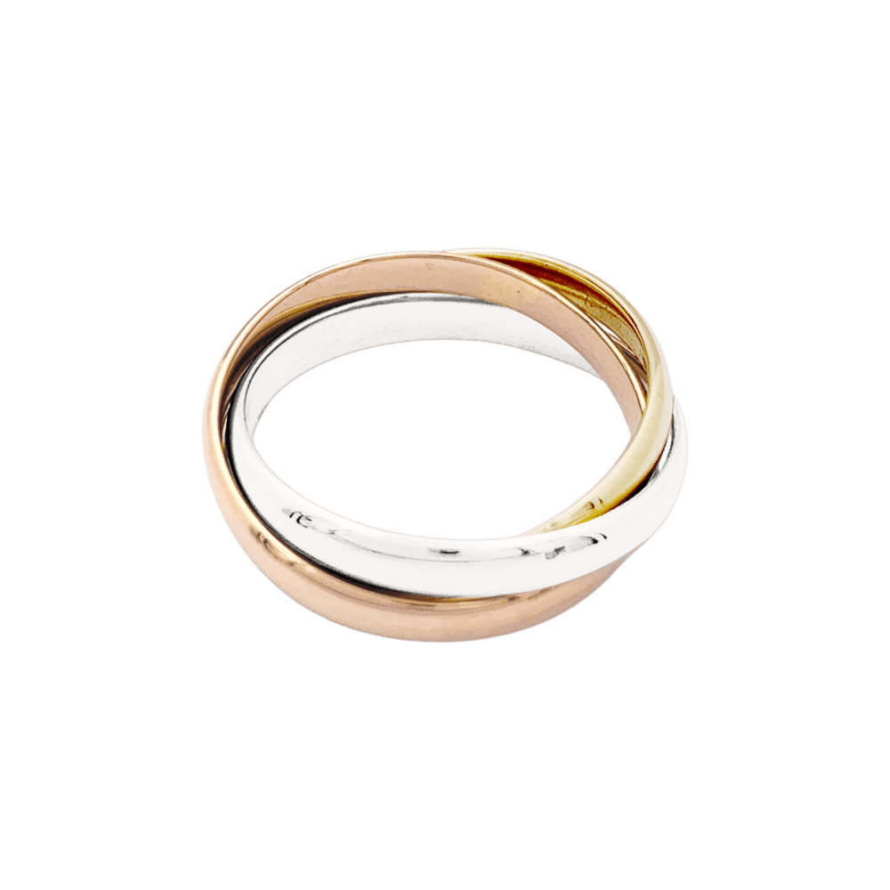 Bague Alliance CARTIER "Trinity" en or blanc, or jaune et or rose - Castafiore