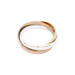 Bague Alliance CARTIER "Trinity" en or blanc, or jaune et or rose - Castafiore