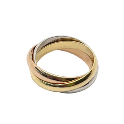 Bague Alliance CARTIER "Trinity" en or blanc, or jaune et or rose - Castafiore