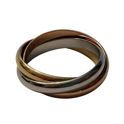 Bague Alliance CARTIER "Trinity" en or blanc, or jaune et or rose - Castafiore