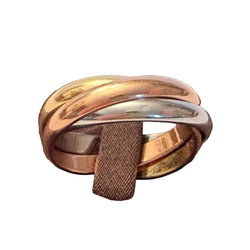 Bague Alliance CARTIER "Trinity" en or blanc, or jaune et or rose - Castafiore