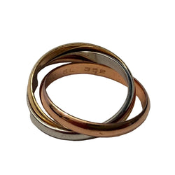 Bague Alliance CARTIER "Trinity" en or blanc, or jaune et or rose - Castafiore
