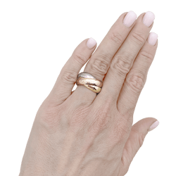 Bague Alliance CARTIER "Trinity" en or blanc, or jaune et or rose - Castafiore