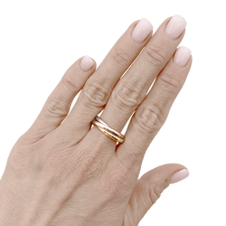 Bague Alliance CARTIER "Trinity" en or blanc, or jaune et or rose - Castafiore