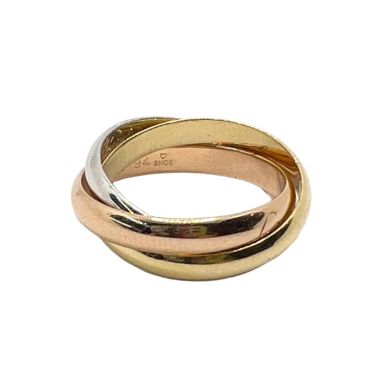 Bague Alliance CARTIER "Trinity" en or blanc, or jaune et or rose - Castafiore