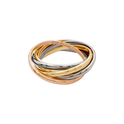 Bague Alliance CARTIER "Trinity" en or blanc, or jaune et or rose - Castafiore