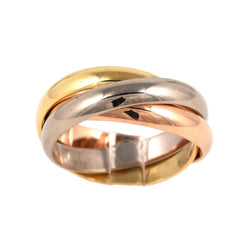 Bague Alliance CARTIER "Trinity" en or blanc, or jaune et or rose - Castafiore