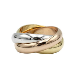 Bague Alliance CARTIER "Trinity" en or blanc, or jaune et or rose - Castafiore