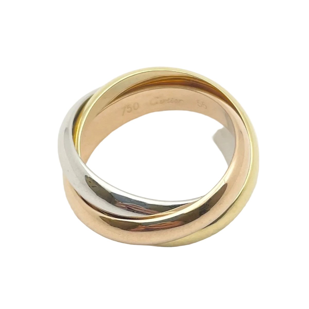 Bague Alliance CARTIER "Trinity" en or blanc, or jaune et or rose - Castafiore
