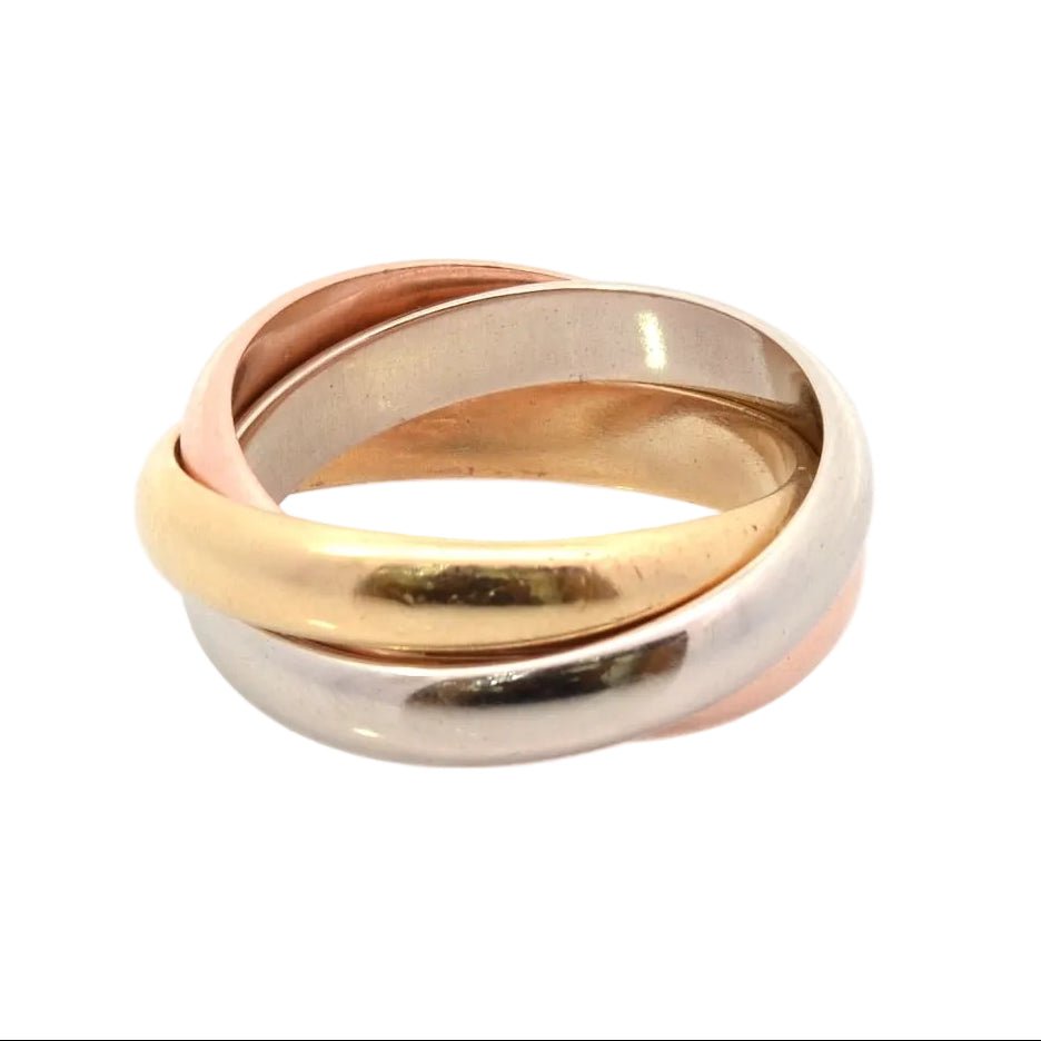 Bague Alliance CARTIER "Trinity" en or blanc, or jaune et or rose - Castafiore
