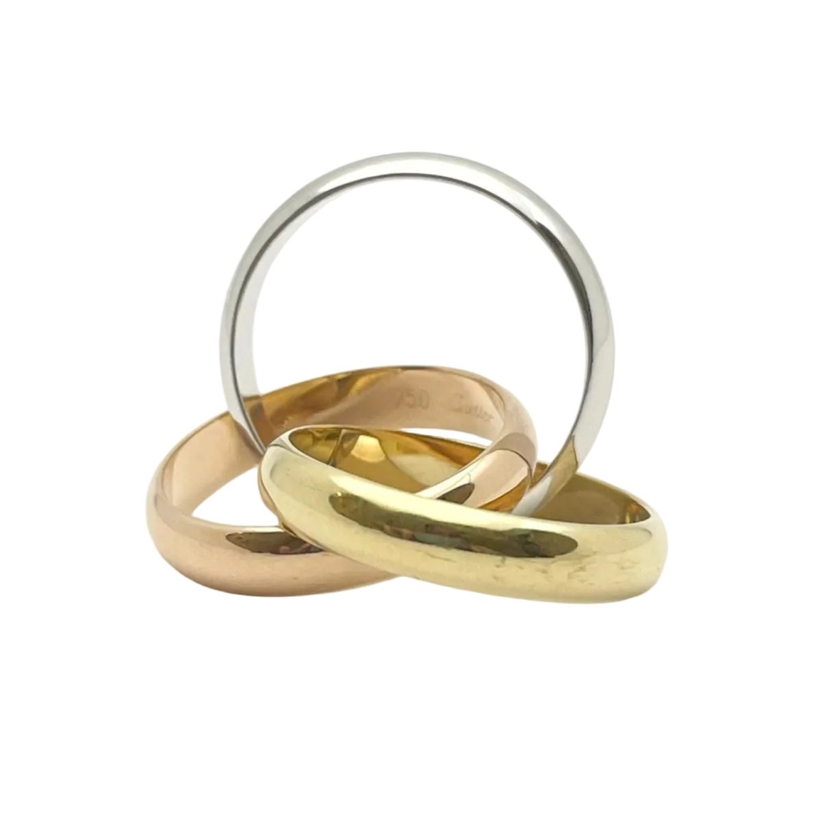 Bague Alliance CARTIER "Trinity" en or blanc, or jaune et or rose - Castafiore