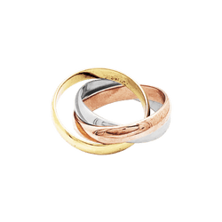 Bague Alliance CARTIER "Trinity" en or blanc, or jaune et or rose - Castafiore