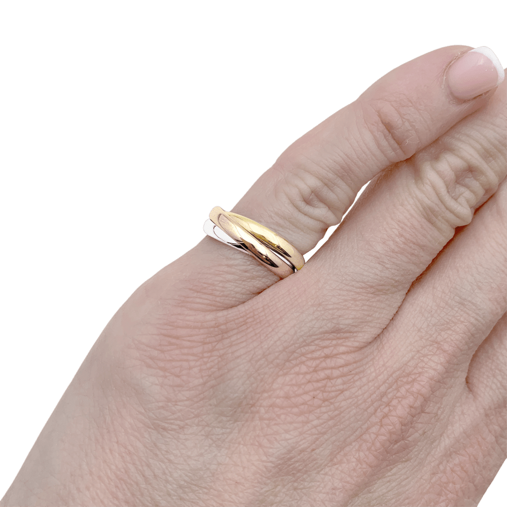 Bague Alliance CARTIER "Trinity" en or blanc, or jaune et or rose - Castafiore