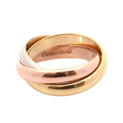 Bague Alliance CARTIER "Trinity" en or blanc, or jaune et or rose - Castafiore