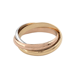 Bague Alliance CARTIER "Trinity" en or blanc, or jaune et or rose - Castafiore