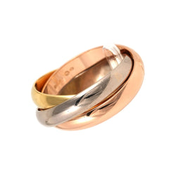 Bague Alliance CARTIER "Trinity" en or blanc, or jaune et or rose - Castafiore