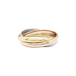 Bague Alliance CARTIER "Trinity" en or blanc, or jaune et or rose - Castafiore