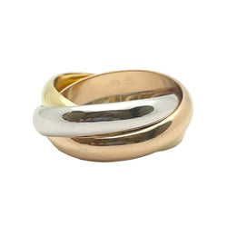 Bague Alliance CARTIER "Trinity" en or blanc, or jaune et or rose - Castafiore