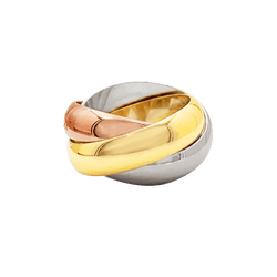 Bague Alliance CARTIER "Trinity" en or blanc, or jaune et or rose - Castafiore