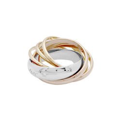Bague Alliance CARTIER "Trinity" en or blanc, or jaune, or rose et diamant - Castafiore