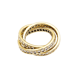 Bague Alliance CARTIER "Trinity" en or jaune et diamants - Castafiore