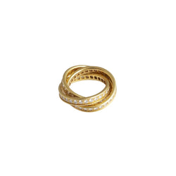 Bague Alliance CARTIER Trinity en or jaune et diamants