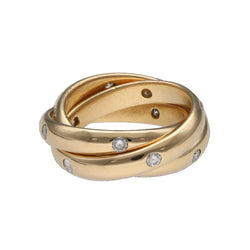Bague Alliance CARTIER "Trinity" en or jaune et diamants - Castafiore