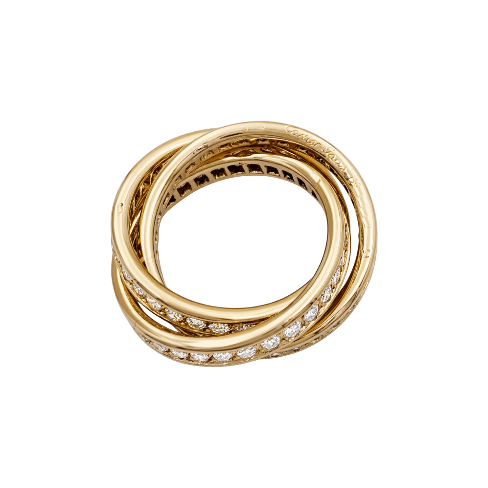 Bague Alliance CARTIER "Trinity" en or jaune et diamants - Castafiore