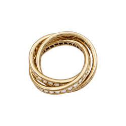Bague Alliance CARTIER "Trinity" en or jaune et diamants - Castafiore