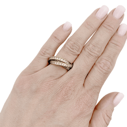 Bague Alliance CARTIER "Trinity" en or jaune et diamants - Castafiore