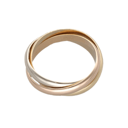 Bague Alliance CARTIER "Trinity" en or jaune, gris et rose - Castafiore