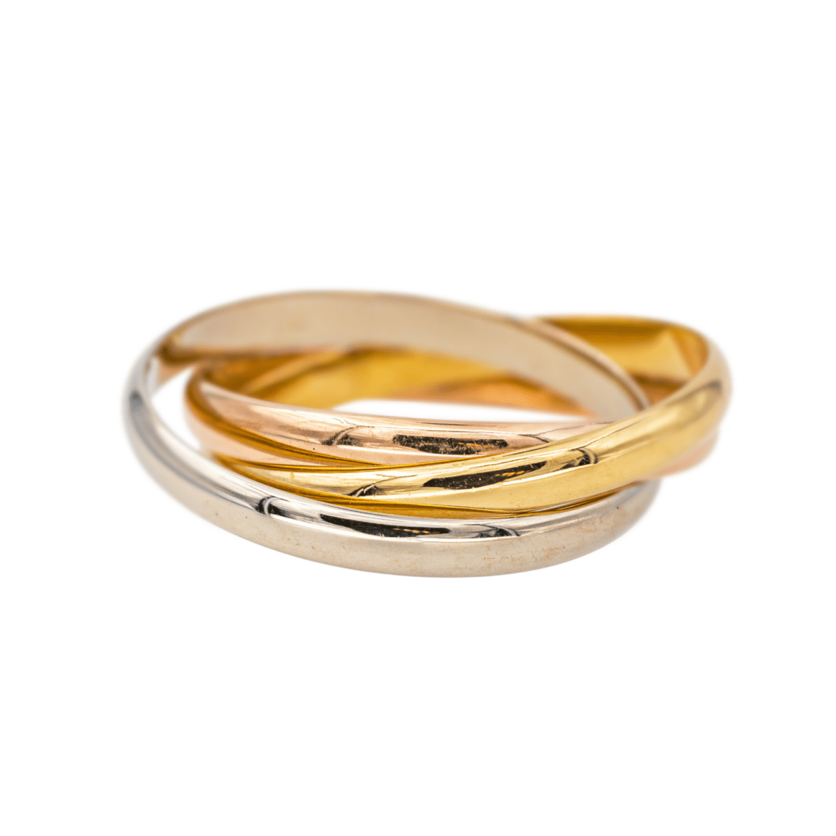 Bague Alliance CARTIER "Trinity" en or jaune, or blanc et or rose - Castafiore