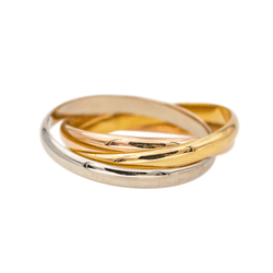 Bague Alliance CARTIER "Trinity" en or jaune, or blanc et or rose - Castafiore