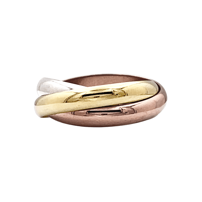 Bague Alliance CARTIER "Trinity" en or jaune, or blanc et or rose - Castafiore