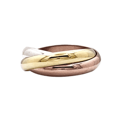 Bague Alliance CARTIER "Trinity" en or jaune, or blanc et or rose - Castafiore
