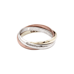 Bague Alliance CARTIER "Trinity" en or jaune, or blanc et or rose - Castafiore