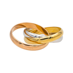 Bague Alliance CARTIER "Trinity" en or jaune, or blanc et or rose - Castafiore