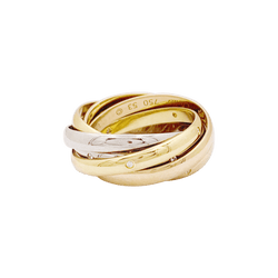 Bague Alliance CARTIER "Trinity" en or jaune, or blanc, or rose et diamants - Castafiore