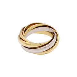Bague Alliance CARTIER "Trinity" en or jaune, or blanc, or rose et diamants - Castafiore
