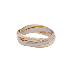 Bague Alliance CARTIER "Trinity" en or jaune, or rose et or blanc - Castafiore