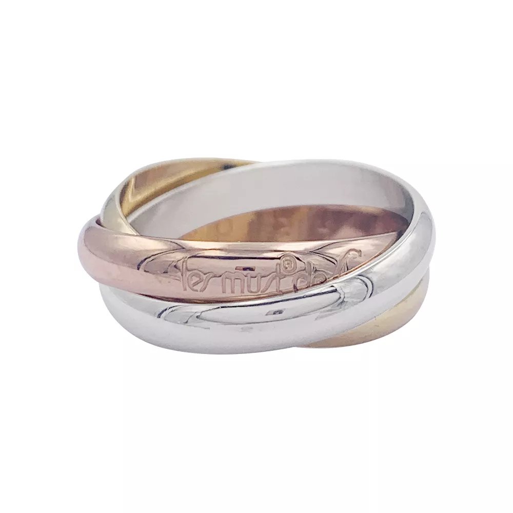 Bague Alliance CARTIER "Trinity" en trois ors - Castafiore
