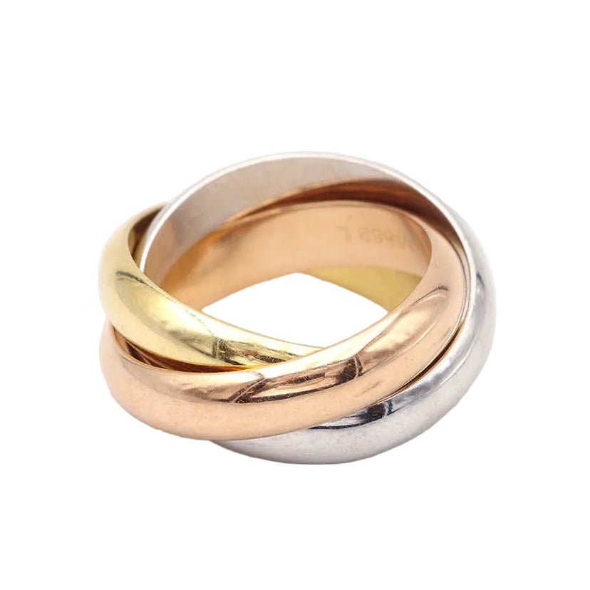 Bague Alliance CARTIER "Trinity" GM en or blanc, or jaune et or rose - Castafiore