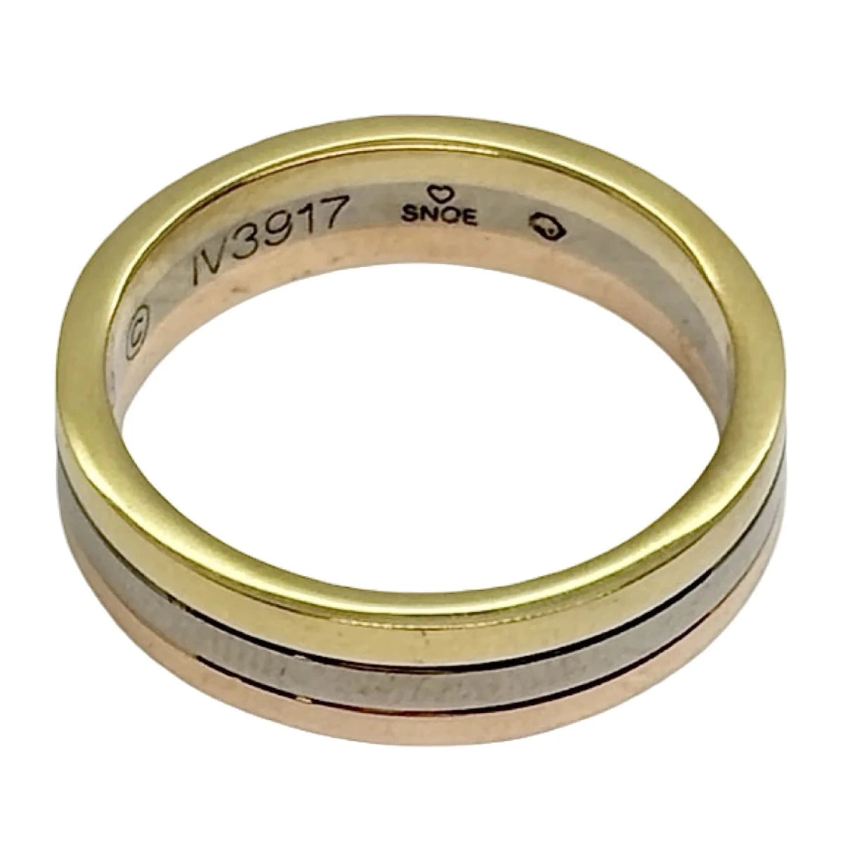 Bague Alliance CARTIER "Vendôme Louis Cartier" en or blanc, or jaune et or rose - Castafiore
