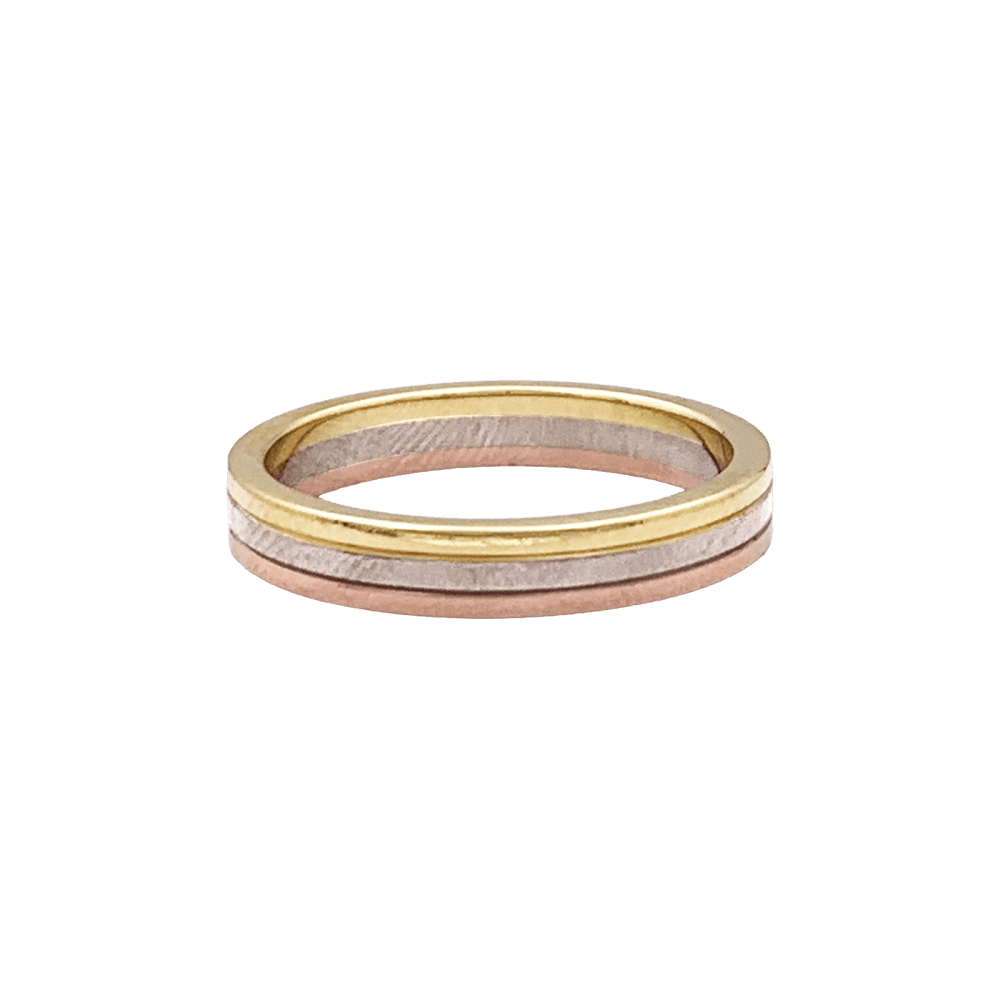 Bague Alliance CARTIER "Vendôme Louis Cartier" en or jaune, or blanc et or rose - Castafiore