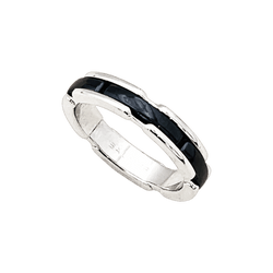 Bague Alliance CHANEL "Ultra" en or blanc et céramique - Castafiore