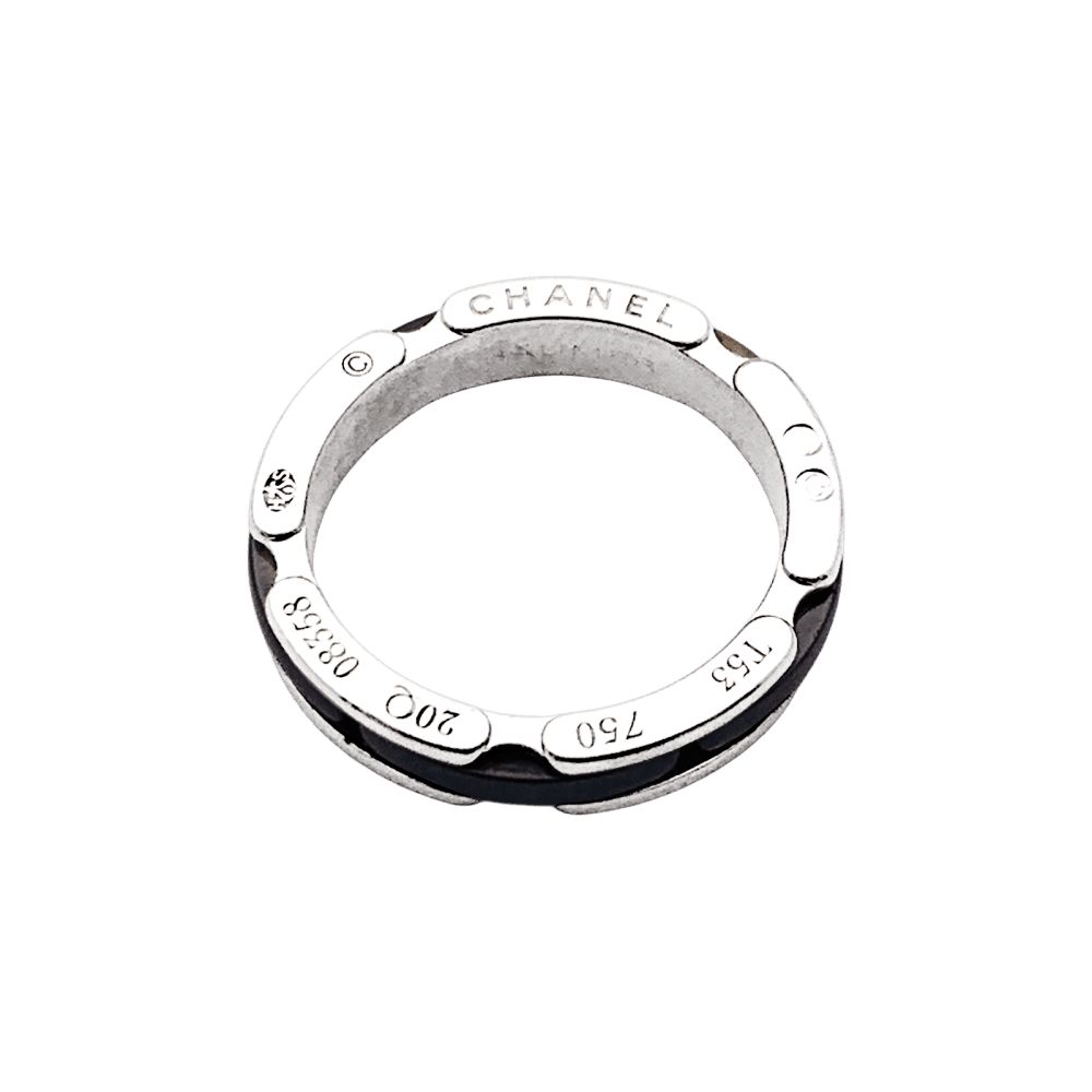 Bague Alliance CHANEL "Ultra" en or blanc et céramique - Castafiore