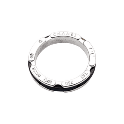Bague Alliance CHANEL "Ultra" en or blanc et céramique - Castafiore