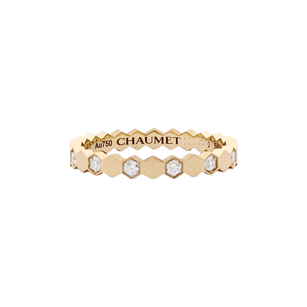 Bague Alliance CHAUMET "Bee" en or rose et diamants - Castafiore